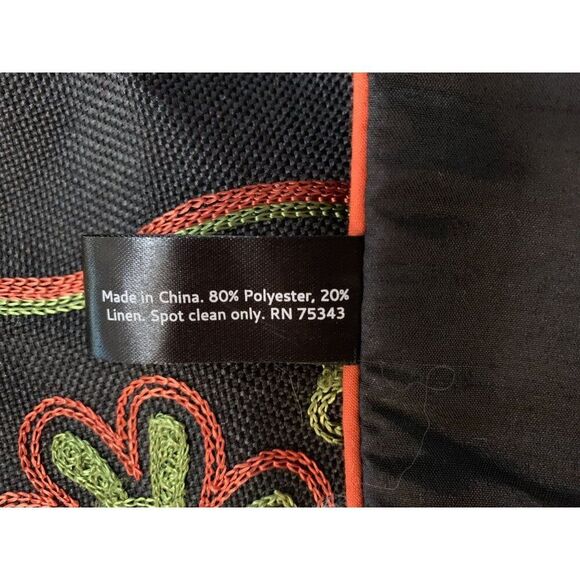 Hallow Home Embroidered Sugar Skull Table Runner 70"x14" Black & Multicolor Poly - Picture 4 of 8